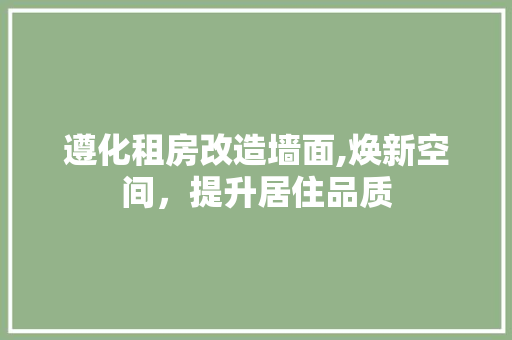 遵化租房改造墙面,焕新空间，提升居住品质