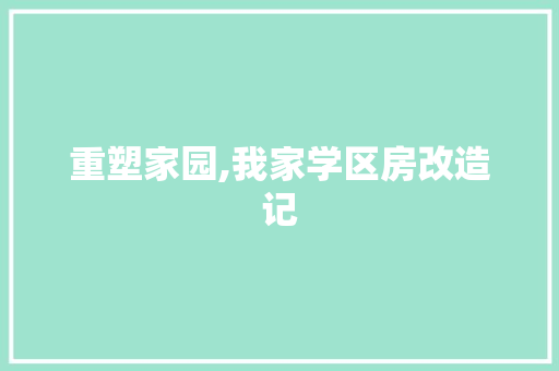 重塑家园,我家学区房改造记