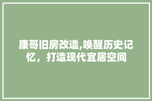 康哥旧房改造,唤醒历史记忆，打造现代宜居空间