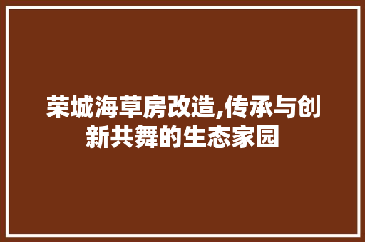 荣城海草房改造,传承与创新共舞的生态家园