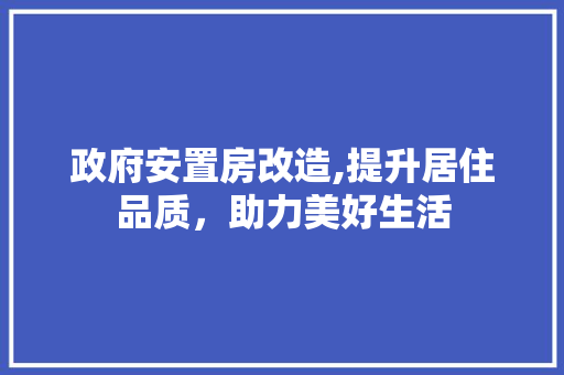 政府安置房改造,提升居住品质，助力美好生活
