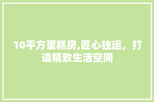 10平方蛋糕房,匠心独运，打造精致生活空间