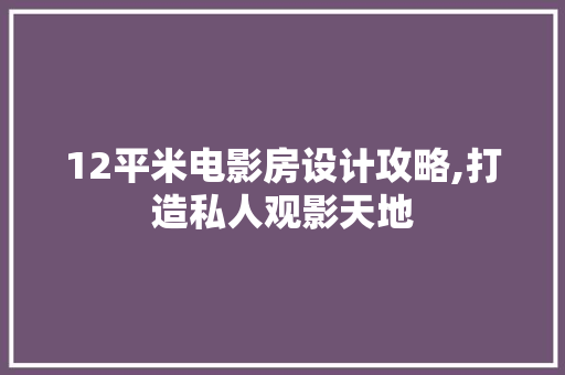 12平米电影房设计攻略,打造私人观影天地