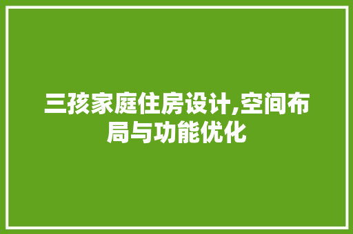 三孩家庭住房设计,空间布局与功能优化