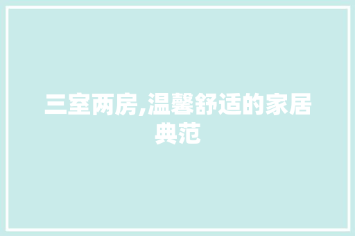三室两房,温馨舒适的家居典范