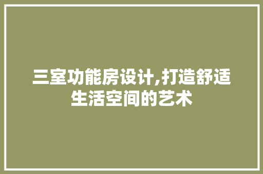 三室功能房设计,打造舒适生活空间的艺术