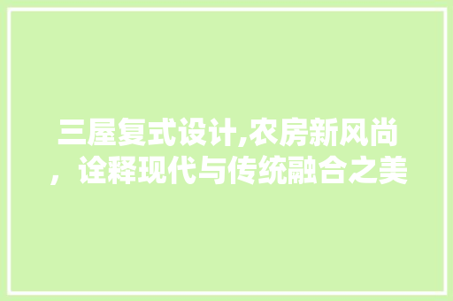 三屋复式设计,农房新风尚，诠释现代与传统融合之美
