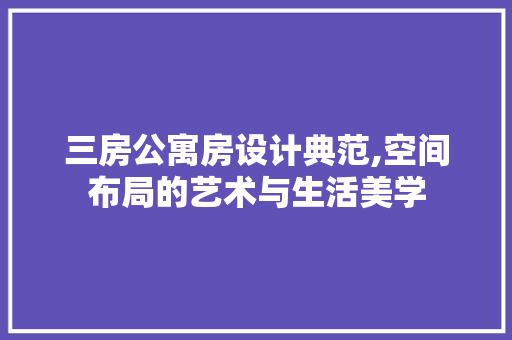 三房公寓房设计典范,空间布局的艺术与生活美学