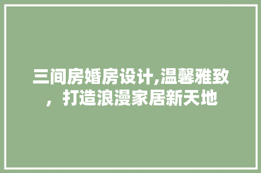 三间房婚房设计,温馨雅致，打造浪漫家居新天地