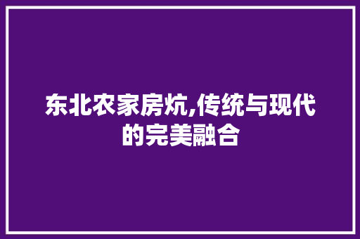 东北农家房炕,传统与现代的完美融合