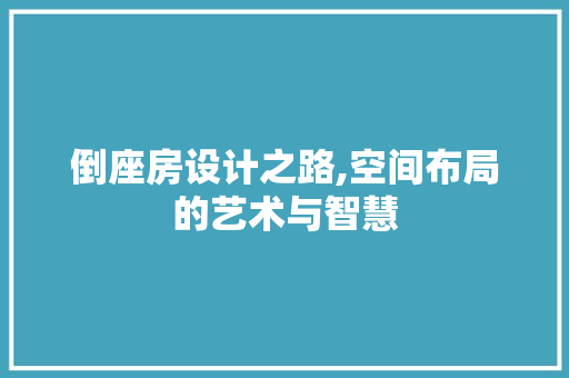 倒座房设计之路,空间布局的艺术与智慧