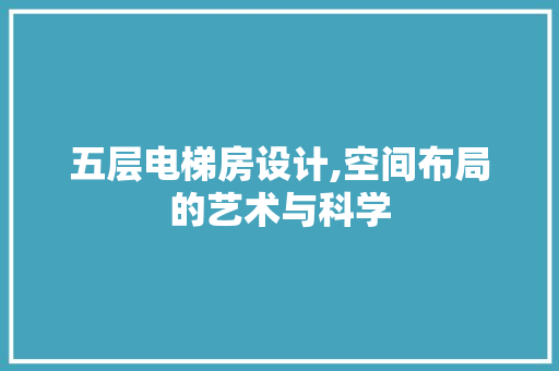 五层电梯房设计,空间布局的艺术与科学