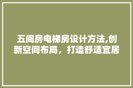 五间房电梯房设计方法,创新空间布局，打造舒适宜居之家