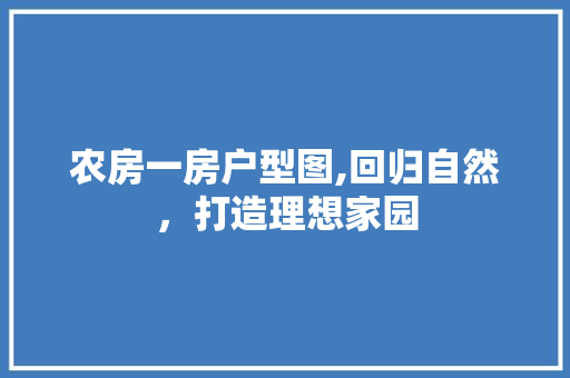 农房一房户型图,回归自然，打造理想家园