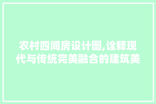 农村四间房设计图,诠释现代与传统完美融合的建筑美学
