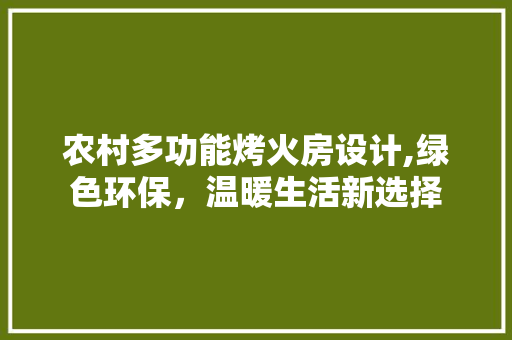 农村多功能烤火房设计,绿色环保，温暖生活新选择