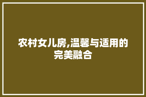 农村女儿房,温馨与适用的完美融合