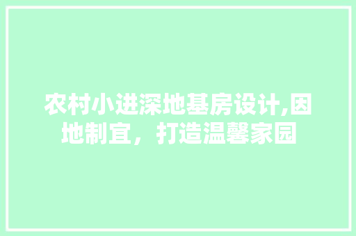 农村小进深地基房设计,因地制宜，打造温馨家园