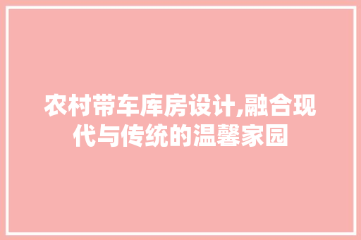 农村带车库房设计,融合现代与传统的温馨家园