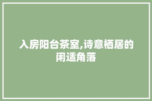 入房阳台茶室,诗意栖居的闲适角落