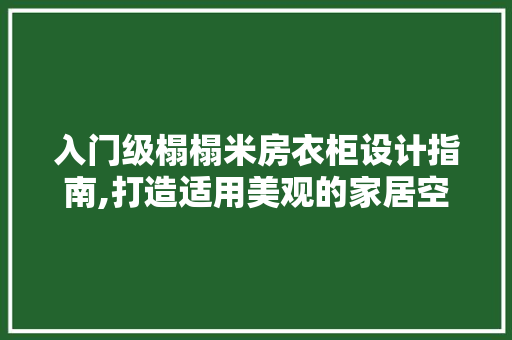 入门级榻榻米房衣柜设计指南,打造适用美观的家居空间