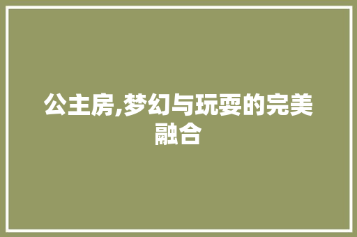 公主房,梦幻与玩耍的完美融合