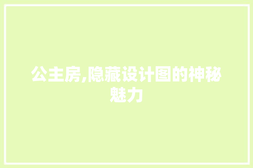 公主房,隐藏设计图的神秘魅力