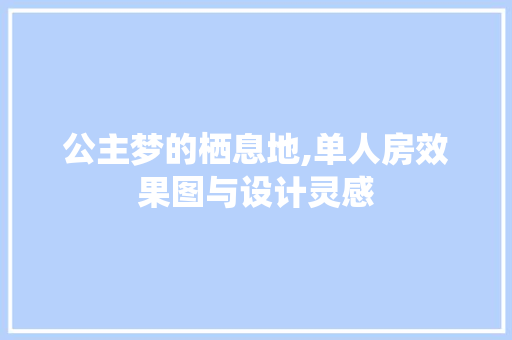 公主梦的栖息地,单人房效果图与设计灵感