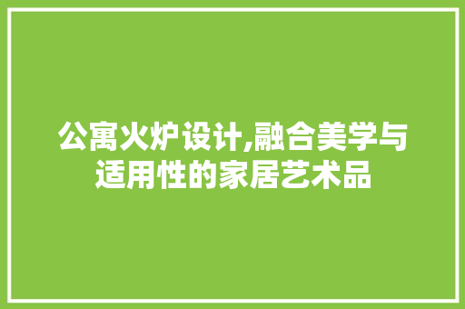 公寓火炉设计,融合美学与适用性的家居艺术品