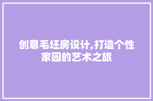 创意毛坯房设计,打造个性家园的艺术之旅