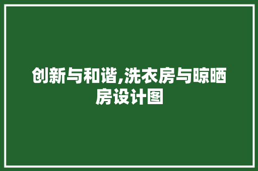 创新与和谐,洗衣房与晾晒房设计图