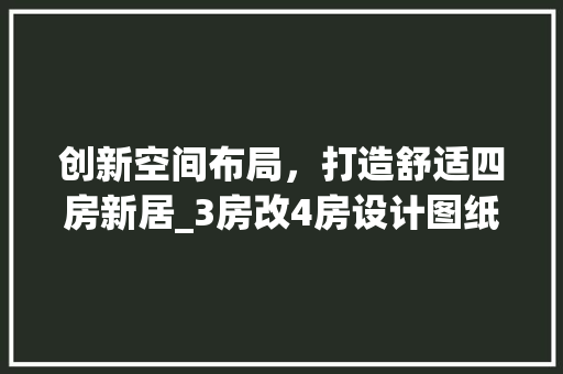 创新空间布局，打造舒适四房新居_3房改4房设计图纸