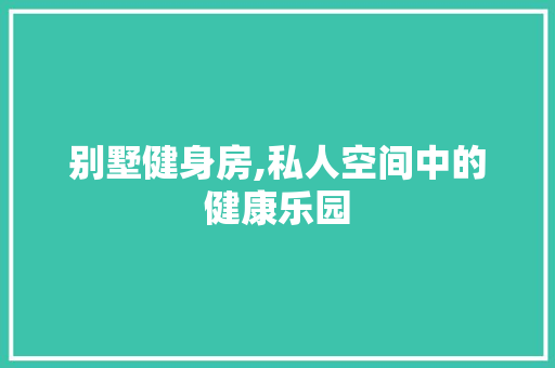 别墅健身房,私人空间中的健康乐园