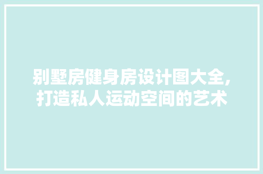 别墅房健身房设计图大全,打造私人运动空间的艺术