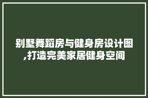 别墅舞蹈房与健身房设计图,打造完美家居健身空间