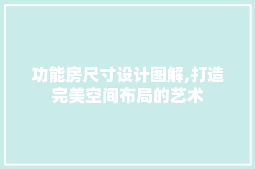 功能房尺寸设计图解,打造完美空间布局的艺术