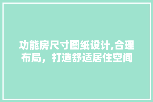 功能房尺寸图纸设计,合理布局，打造舒适居住空间