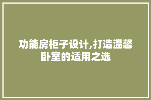 功能房柜子设计,打造温馨卧室的适用之选