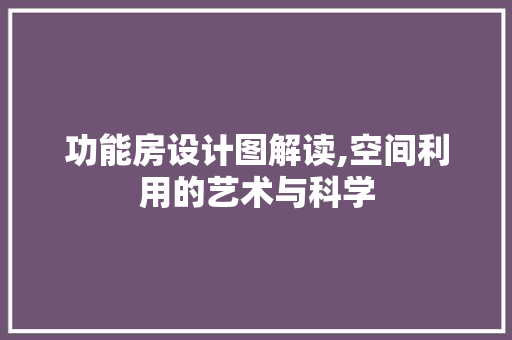 功能房设计图解读,空间利用的艺术与科学