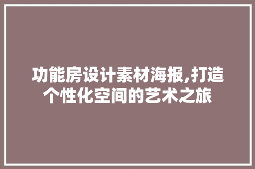 功能房设计素材海报,打造个性化空间的艺术之旅