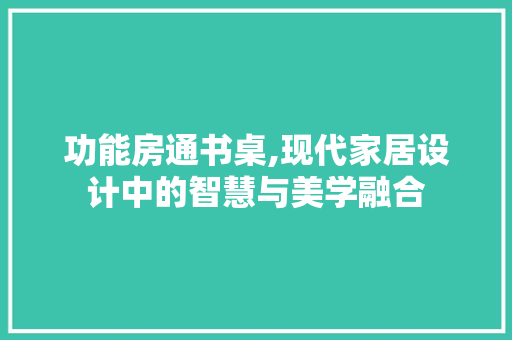 功能房通书桌,现代家居设计中的智慧与美学融合