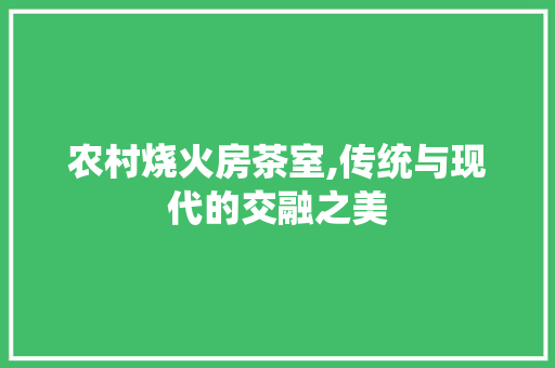 农村烧火房茶室,传统与现代的交融之美