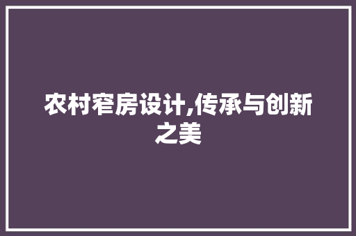 农村窄房设计,传承与创新之美