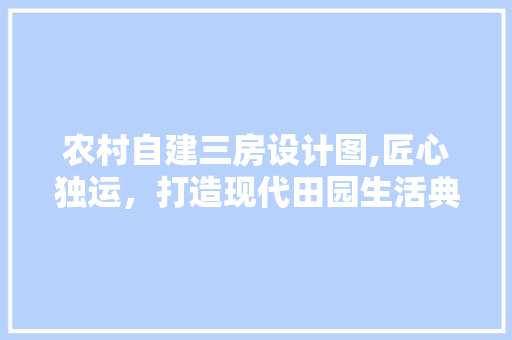 农村自建三房设计图,匠心独运，打造现代田园生活典范