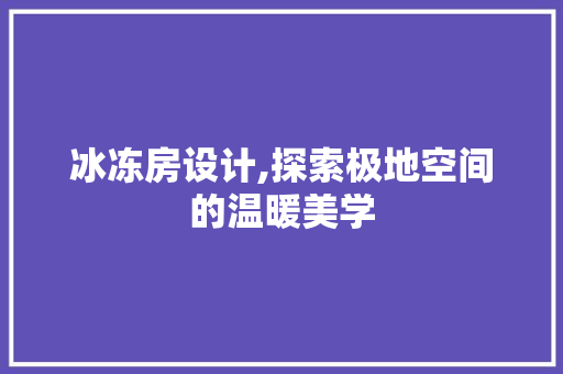 冰冻房设计,探索极地空间的温暖美学