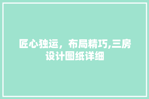 匠心独运，布局精巧,三房设计图纸详细