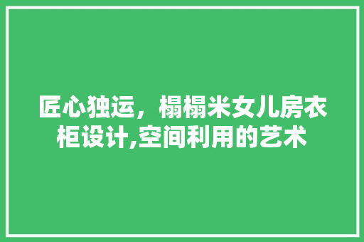 匠心独运，榻榻米女儿房衣柜设计,空间利用的艺术