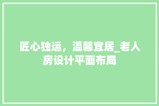 匠心独运，温馨宜居_老人房设计平面布局