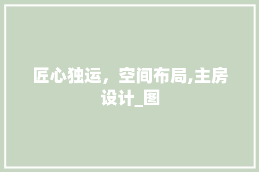 匠心独运，空间布局,主房设计_图