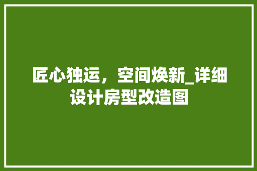 匠心独运，空间焕新_详细设计房型改造图